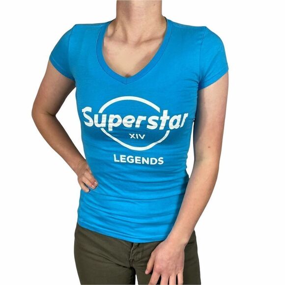 Superstar Legends Blue V Neck Top - Picture 1 of 6